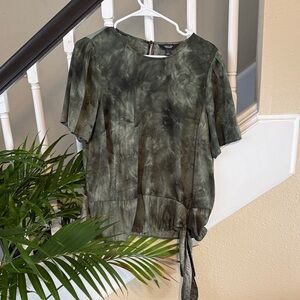 Simply Vera Vera Wang Olive Tie-Dye Blouse